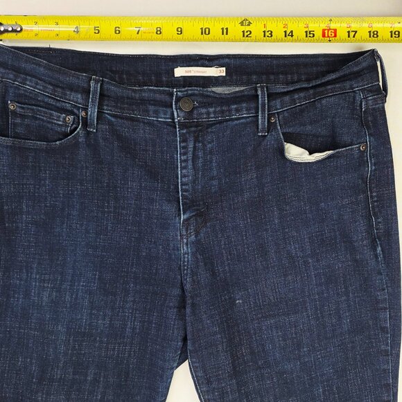 Levi's 505 Straight Size 33X32 Womens Blue 5 Pocket Logo Tag Cotton Blend Jeans - Picture 2 of 14